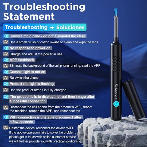 Ear Wax Removal, Ear Cleaner with Camera, Wireless Intelligent Visual Ear Picker, Earwax Removal Tool, 1080P HD Otoscope with 6 LED Lights, Ear Cleaner for iOS & Android (White) in Saudi Arabia