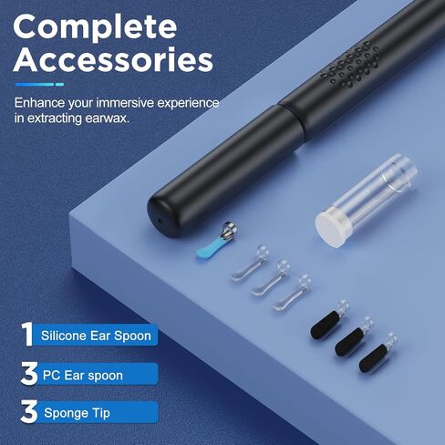 Ear Wax Removal, Ear Cleaner with Camera, Wireless Intelligent Visual Ear Picker, Earwax Removal Tool, 1080P HD Otoscope with 6 LED Lights, Ear Cleaner for iOS & Android (White) in Saudi Arabia