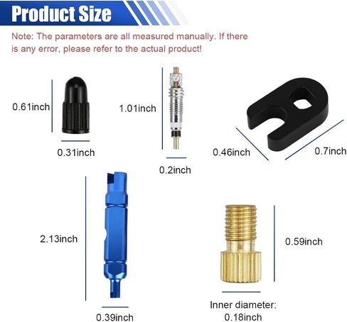 23PCS Presta Valve Core Repair Kit- Tubeless Valve Core Adapter Bike Bicycle Replacement Kit with Plastic & Alloy Valve Core Remover Dismantle Removal Tools, 10 Valve Core&10 Stem Caps (Red) in Kuwait