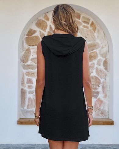 BSUBSEACH Terry Cove -Up - Women Wooded Swimsuit Coverup Zipper Beach Coverups Alcyfeless Swime مع جيوب in Saudi Arabia
