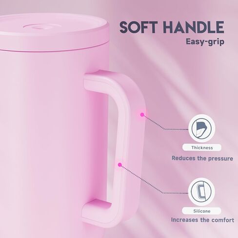 كوب ميوكي يتوهج في الظلام بمقبض وقش، كوب بغطاء وقش، كوب سفر معزول من الفولاذ المقاوم للصدأ، مقاوم للتسرب بنسبة 100%، يحافظ على البرودة لمدة 34 ساعة (فراشة) in Kuwait