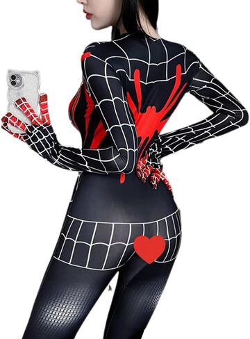 Women's cosplay Super Spider Girl Hero Teddy Underwear Japanese Anime One Piece Tight Top in Saudi Arabia