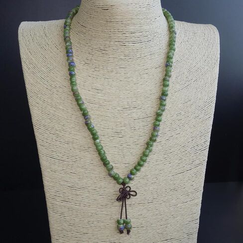 Bohemian Style Multi-Strand Beaded Bracelet, Boho Ceramic Beads Bracelet for Women, Japa Mala 108 Beads Necklace, Hippie Jewelry Gifts in Kuwait