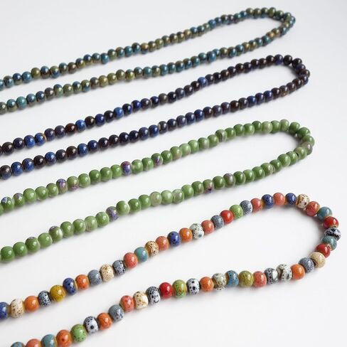 Bohemian Style Multi-Strand Beaded Bracelet, Boho Ceramic Beads Bracelet for Women, Japa Mala 108 Beads Necklace, Hippie Jewelry Gifts in Kuwait