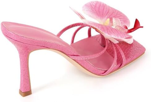 Richealnana Women's Clear Square Toe Sandals Stiletto Heel Slip On Mules Shoes in Saudi Arabia