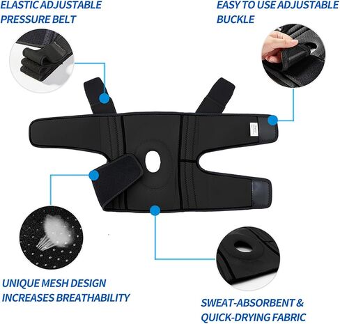 DOUFURT Knee Brace with Side Stabilizers for Meniscus Tear Knee Pain ACL MCL Injury Recovery Adjustable Knee Support Men and Women in Saudi Arabia