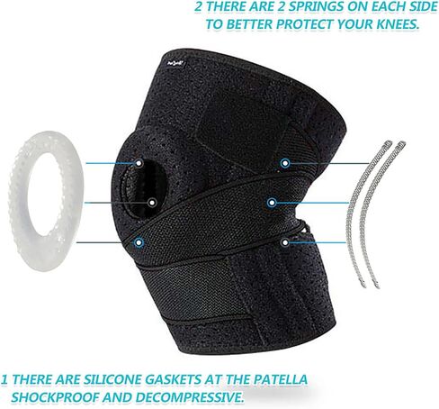 DOUFURT Knee Brace with Side Stabilizers for Meniscus Tear Knee Pain ACL MCL Injury Recovery Adjustable Knee Support Men and Women in Saudi Arabia
