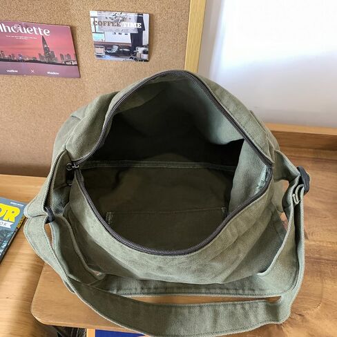 Canvas Messenger Bag for Women Men Vintage Satchel Bag Aesthetic Crossbody Shoulder Bag Casual Sling Bag in Kuwait