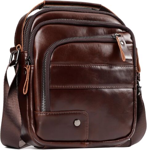 Small Messenger Bag for Men, Vintage Crossbody Bag Sling Shoulder Purse Genuine Leather Satchel Pouch Man Handbag in Saudi Arabia