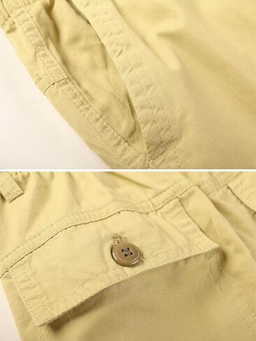 Boys Cargo Pants Elastic Waist Cotton Casual Hiking Multi-Pockets Pant 4-14 Years in Kuwait