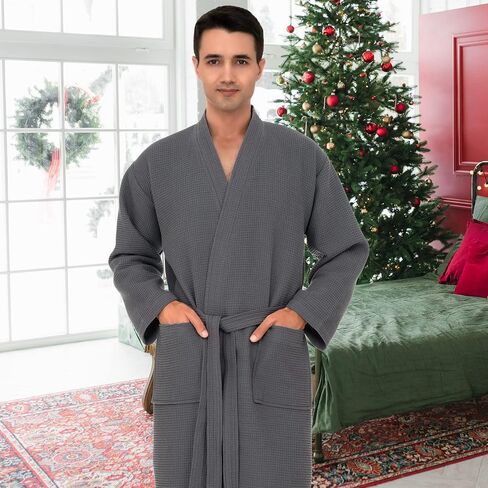 TowelSelections Men’s Waffle Bathrobe Lightweight Spa Kimono Bath Robe in Saudi Arabia