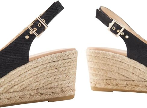 VISCATA Gavina Canvas Slingback Wedge with Ankle Strap Handmade 2 ½" Heel Women's Sandals with Breathable Organic Cotton Canvas and 100% Natural Jute Midsole for all Casual Occasions in Saudi Arabia