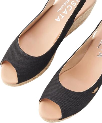 VISCATA Gavina Canvas Slingback Wedge with Ankle Strap Handmade 2 ½" Heel Women's Sandals with Breathable Organic Cotton Canvas and 100% Natural Jute Midsole for all Casual Occasions in Saudi Arabia
