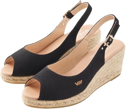 VISCATA Gavina Canvas Slingback Wedge with Ankle Strap Handmade 2 ½" Heel Women's Sandals with Breathable Organic Cotton Canvas and 100% Natural Jute Midsole for all Casual Occasions in Saudi Arabia