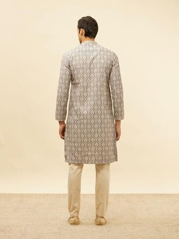 Manyavar Men Blended Cotton Printed Kurta Pyjama Set in Saudi Arabia