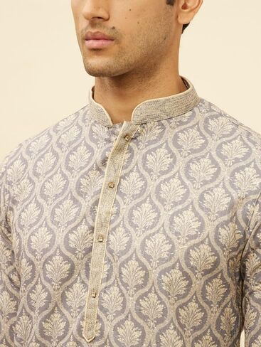 Manyavar Men Blended Cotton Printed Kurta Pyjama Set in Saudi Arabia