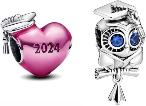 2025 Graduation Cap Charms Owls Bead Compatible for Bracelets Heart Jewellery for Women in Saudi Arabia
