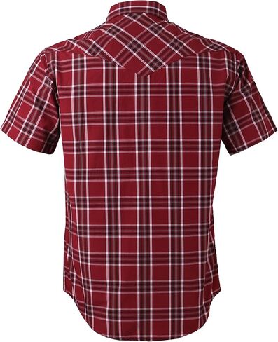 COEVALS CLUB Men's Western Plaid Pearl Snap Buttons Two Pocket Casual Short Sleeve Shirts in Kuwait