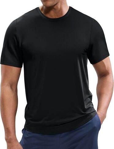MIER Men's Workout T Shirts Dry Fit Short Sleeve Athletic Gym Running Lightweight Performance Tee Tops, Polyester, UPF 50+ in Saudi Arabia