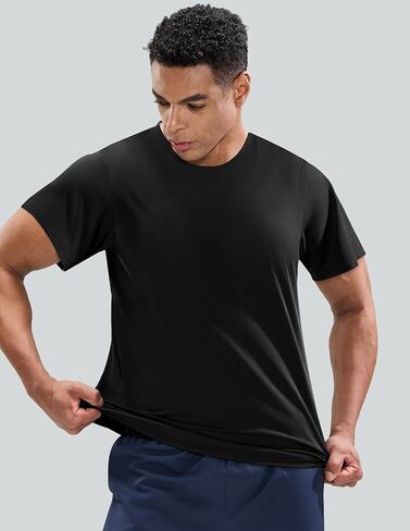 MIER Men's Workout T Shirts Dry Fit Short Sleeve Athletic Gym Running Lightweight Performance Tee Tops, Polyester, UPF 50+ in Saudi Arabia
