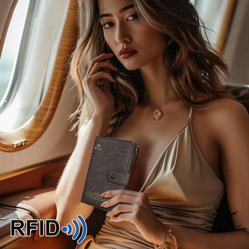 DOB SECHS RFID Passport Holder for Travel Slim Canvas Passport Wallet Passport Cover Case with Card Slots, Water-resistant Travel Document Organizer Pouch Bag with Zipper Pocket for Women Men, Coffee in Kuwait