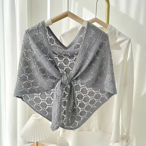 Women's Shawl Hollow Knitted Poncho Cape Scarf Pashmina Shawls in Saudi Arabia