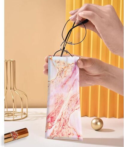 Glasses Case Sunglasses Eyeglass Glasses Case Soft PU Leather Portable Squeezing Glasses Bag for Men Women Girls in Kuwait