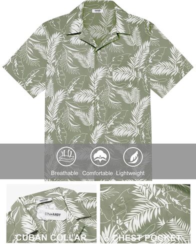 COOFANDY Mens Hawaiian Shirt Short Sleeve Floral Button Down Shirts Tropical Summer Beach Shirts Camp Collar Shirt in Saudi Arabia