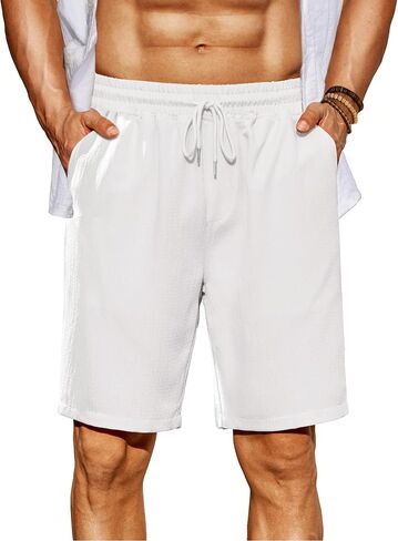 COOFANDY Men's Beach Shorts 9" Elastic Waist Drawstring Shorts Lightweight Regular Fit Casual Summer Shorts in Saudi Arabia