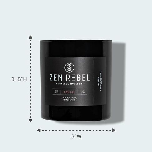 Aromatherapy Candle Focus - Daytime Citrus Blend with Ginger and Lemongrass - Natural Soy Candle for Productivity and Relaxation, Gift Candles for Men and Women in Saudi Arabia