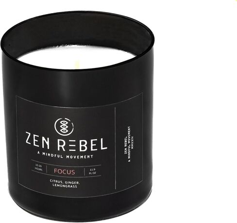 Aromatherapy Candle Focus - Daytime Citrus Blend with Ginger and Lemongrass - Natural Soy Candle for Productivity and Relaxation, Gift Candles for Men and Women in Saudi Arabia