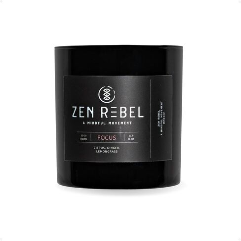 Aromatherapy Candle Focus - Daytime Citrus Blend with Ginger and Lemongrass - Natural Soy Candle for Productivity and Relaxation, Gift Candles for Men and Women in Saudi Arabia