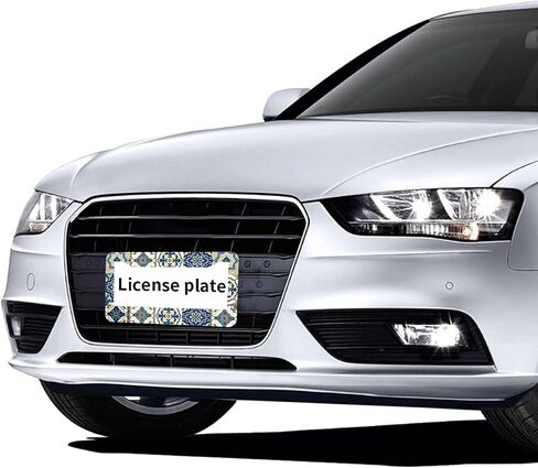 Boho Mexican Tile License Plate Frames - 2 Pcs Set 2 Holes Metal Aluminum Auto Car Accessories Decoration License Plate Frame 12.2 x 6.3 inch for Women Men Gift in Saudi Arabia