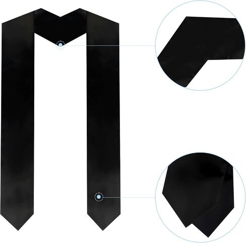 Gvhntk Unisex Plain Graduation Stole Honor Satin Sash Adult Students 60" Long in Saudi Arabia