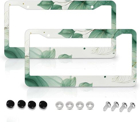 Boho Mexican Tile License Plate Frames - 2 Pcs Set 2 Holes Metal Aluminum Auto Car Accessories Decoration License Plate Frame 12.2 x 6.3 inch for Women Men Gift in Saudi Arabia