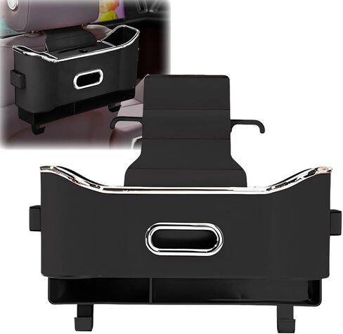 2025 New Back Seat Car Organizer, Multifunctional Seat Back Storage Box, Universal Car Tissue Holder, Five-in-one Multifunctional Storage Box (Black) in Saudi Arabia