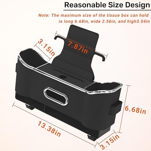2025 New Back Seat Car Organizer, Multifunctional Seat Back Storage Box, Universal Car Tissue Holder, Five-in-one Multifunctional Storage Box (Black) in Saudi Arabia