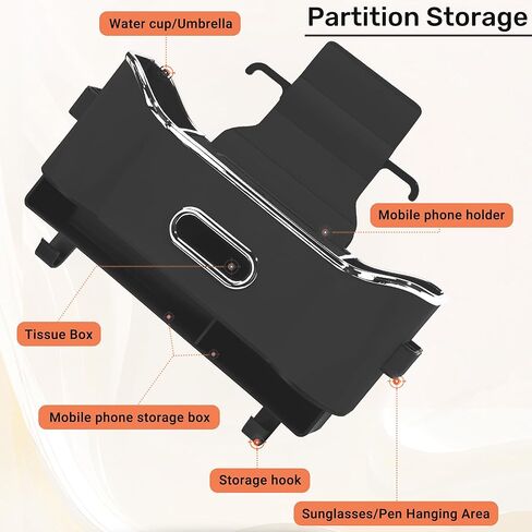 2025 New Back Seat Car Organizer, Multifunctional Seat Back Storage Box, Universal Car Tissue Holder, Five-in-one Multifunctional Storage Box (Black) in Saudi Arabia