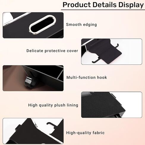 2025 New Back Seat Car Organizer, Multifunctional Seat Back Storage Box, Universal Car Tissue Holder, Five-in-one Multifunctional Storage Box (Black) in Saudi Arabia