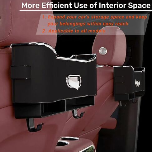 2025 New Back Seat Car Organizer, Multifunctional Seat Back Storage Box, Universal Car Tissue Holder, Five-in-one Multifunctional Storage Box (Black) in Saudi Arabia
