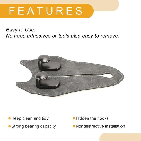 1 PCS Headl Universal Car Seat Head Hook لمعظم السيارات وسيارات الدفع الرباعي ومقعد السيارة منظمة السنانير المنظمات القوية من الجلد المصنوع من الجلد الأسود 7.17 "x3.94" in Kuwait