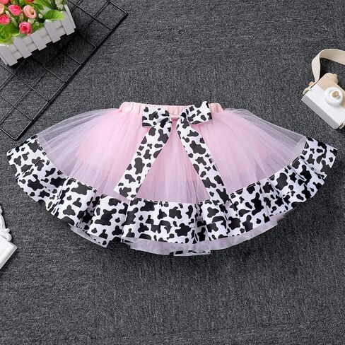 FYMNSI Baby Girl Farm Cow 1st Birthday Outfit Romper Tutu Skirt Headband Ladybug Bee Cake Smash Photo Shoot Clothes 3PCS Set in Saudi Arabia