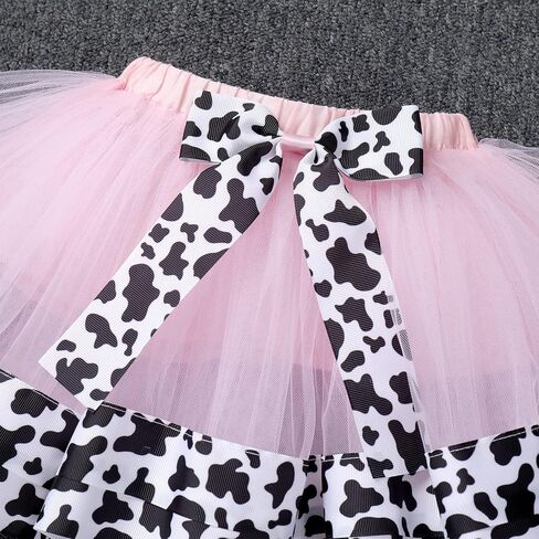 FYMNSI Baby Girl Farm Cow 1st Birthday Outfit Romper Tutu Skirt Headband Ladybug Bee Cake Smash Photo Shoot Clothes 3PCS Set in Saudi Arabia