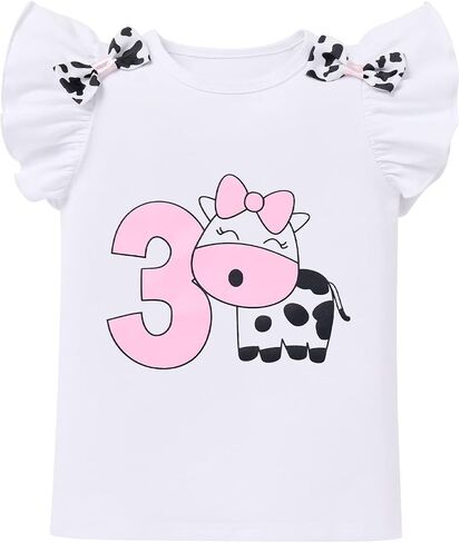 FYMNSI Baby Girl Farm Cow 1st Birthday Outfit Romper Tutu Skirt Headband Ladybug Bee Cake Smash Photo Shoot Clothes 3PCS Set in Saudi Arabia