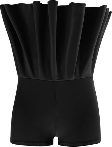 AONTUS Plus Size Contrast Color Swimsuits Tummy Control Boy Shorts for Women with Quick-Dry V-Neck in Saudi Arabia
