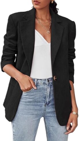 IDEALSANXUN Womens Corduroy Blazer Fall Winter Casual Blazer Dressy Suit Jackets in Saudi Arabia