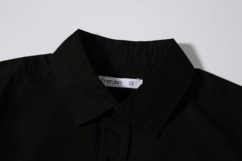 Tronjori Boys Long Sleeve Button Down Cotton Casual Shirt Dress Shirt School Uniform in Kuwait