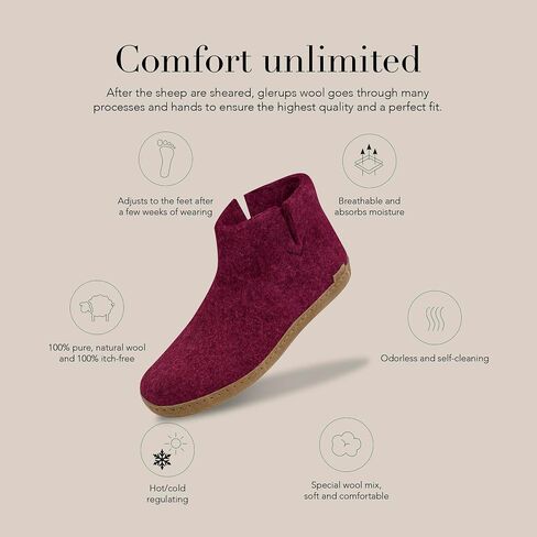 Glerups 100% quality wool mix Slipper with leather sole - Unisex Slip-on in Saudi Arabia