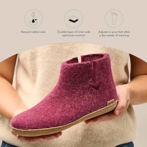 Glerups 100% quality wool mix Slipper with leather sole - Unisex Slip-on in Saudi Arabia