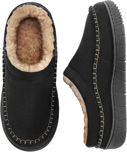 Mixin Mens Slippers Indoor Outdoor Memory Foam Warm Fuzzy Fluffy Comfy House Shoes anti slip moccasin slippers in Kuwait